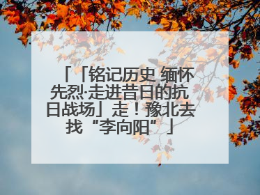 「铭记历史 缅怀先烈·走进昔日的抗日战场」走！豫北去找“李向阳”