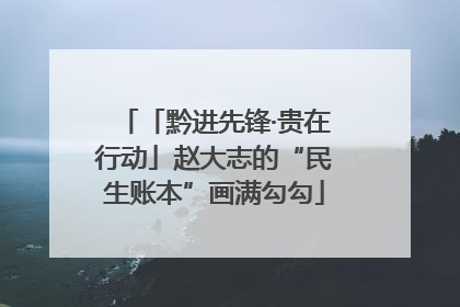 「黔进先锋·贵在行动」赵大志的“民生账本”画满勾勾