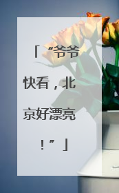 “爷爷快看，北京好漂亮！”