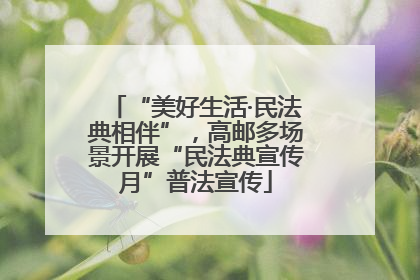 “美好生活·民法典相伴”，高邮多场景开展“民法典宣传月”普法宣传