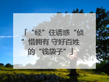 “经”住诱惑“侦”惜拥有 守好百姓的“钱袋子”