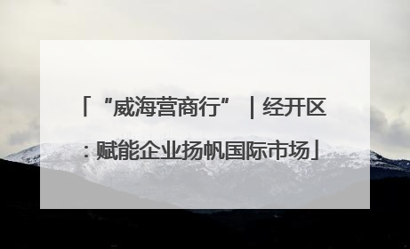 “威海营商行”｜经开区：赋能企业扬帆国际市场