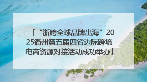 “浙跨全球品牌出海”2025衢州第五届四省边际跨境电商资源对接活动成功举办