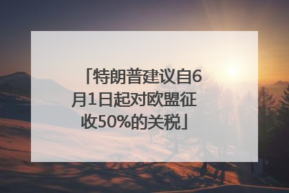 特朗普建议自6月1日起对欧盟征收50%的关税