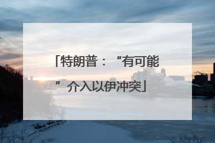 特朗普：“有可能”介入以伊冲突