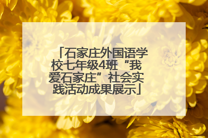 石家庄外国语学校七年级4班“我爱石家庄”社会实践活动成果展示