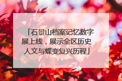 石景山档案记忆数字展上线，展示全区历史人文与蝶变复兴历程