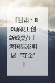 甘肃：80项职工创新成果在上海国际发明展“夺金”