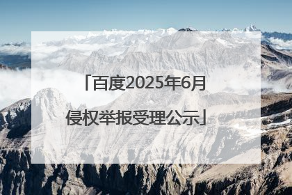 百度2025年6月侵权举报受理公示