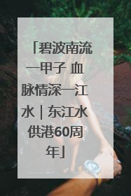碧波南流一甲子 血脉情深一江水｜东江水供港60周年