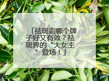 祛斑霜哪个牌子好又有效？祛斑界的“大女主”登场！