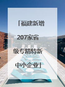 福建新增207家省级专精特新中小企业