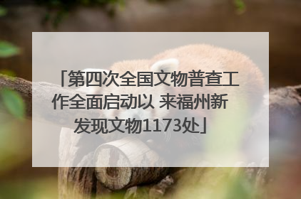 第四次全国文物普查工作全面启动以 来福州新发现文物1173处