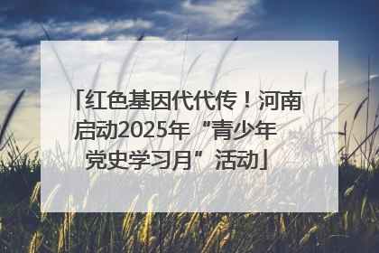 红色基因代代传！河南启动2025年“青少年党史学习月”活动