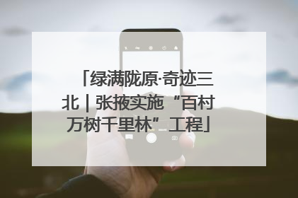绿满陇原·奇迹三北｜张掖实施“百村万树千里林”工程