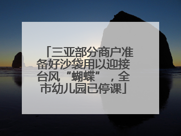 三亚部分商户准备好沙袋用以迎接台风“蝴蝶”，全市幼儿园已停课