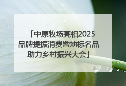 中原牧场亮相2025品牌提振消费暨地标名品助力乡村振兴大会