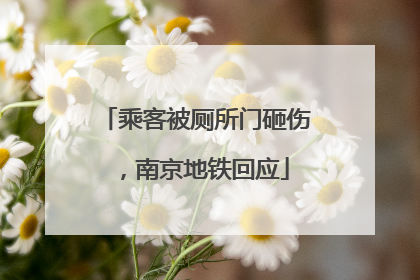 乘客被厕所门砸伤，南京地铁回应