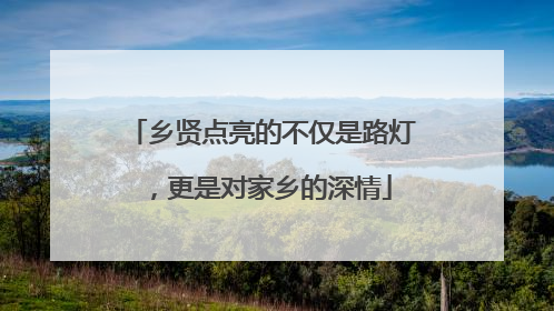 乡贤点亮的不仅是路灯，更是对家乡的深情