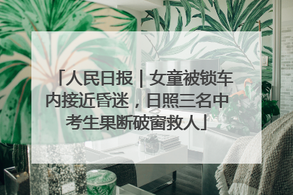 人民日报｜女童被锁车内接近昏迷，日照三名中考生果断破窗救人
