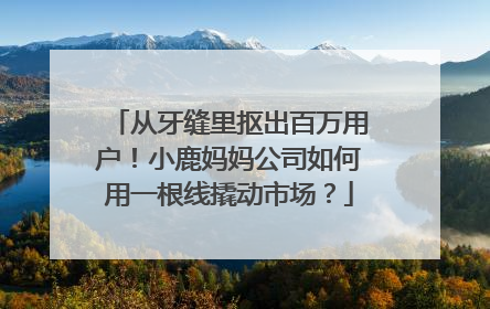 从牙缝里抠出百万用户！小鹿妈妈公司如何用一根线撬动市场？