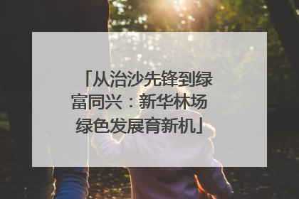 从治沙先锋到绿富同兴：新华林场绿色发展育新机
