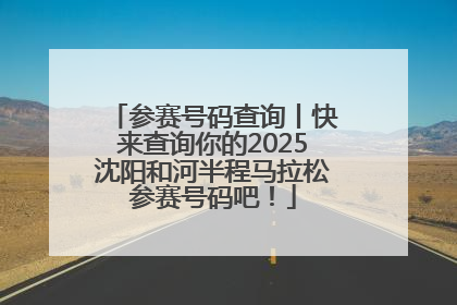 参赛号码查询丨快来查询你的2025沈阳和河半程马拉松参赛号码吧！