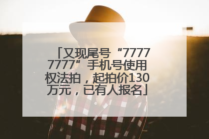 又现尾号“77777777”手机号使用权法拍，起拍价130万元，已有人报名