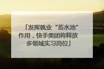 发挥就业“蓄水池”作用，快手美团将释放多领域实习岗位