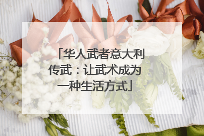 华人武者意大利传武：让武术成为一种生活方式