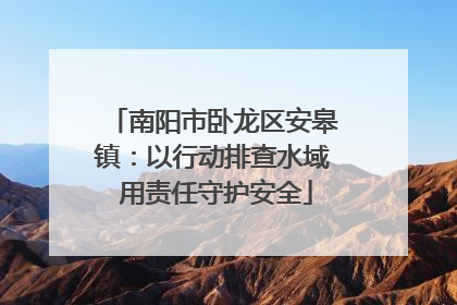 南阳市卧龙区安皋镇：以行动排查水域 用责任守护安全