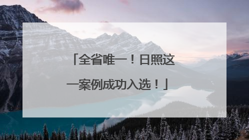 全省唯一！日照这一案例成功入选！