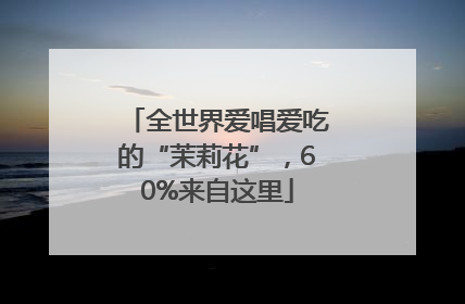 全世界爱唱爱吃的“茉莉花”，60%来自这里