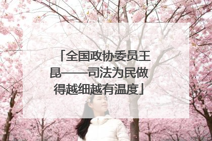 全国政协委员王昆——司法为民做得越细越有温度