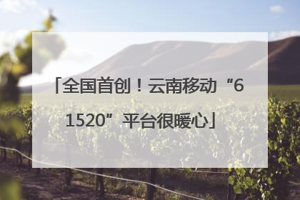全国首创！云南移动“61520”平台很暖心