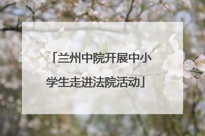 兰州中院开展中小学生走进法院活动