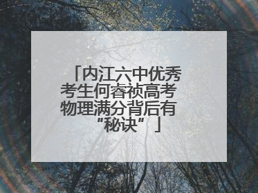 内江六中优秀考生何睿祯高考物理满分背后有“秘诀”