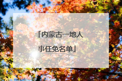 内蒙古一地人事任免名单