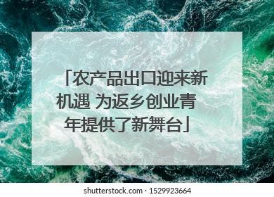 农产品出口迎来新机遇 为返乡创业青年提供了新舞台