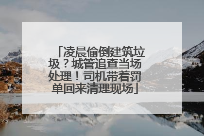 凌晨偷倒建筑垃圾？城管追查当场处理！司机带着罚单回来清理现场