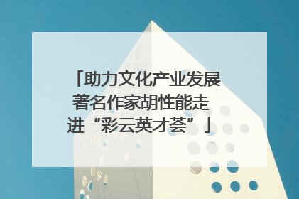 助力文化产业发展 著名作家胡性能走进“彩云英才荟”