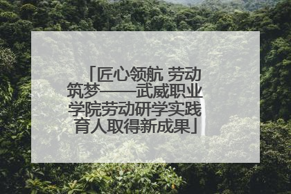 匠心领航 劳动筑梦——武威职业学院劳动研学实践育人取得新成果