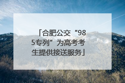 合肥公交“985专列”为高考考生提供接送服务