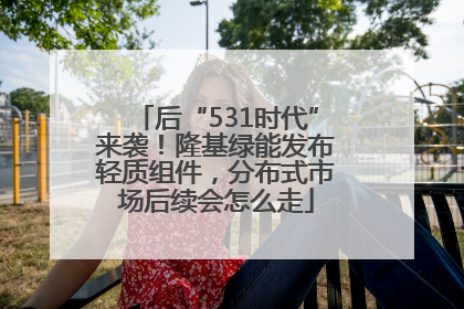 后“531时代”来袭！隆基绿能发布轻质组件，分布式市场后续会怎么走