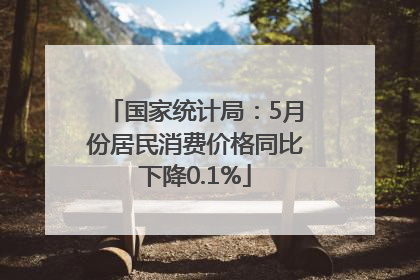 国家统计局：5月份居民消费价格同比下降0.1%
