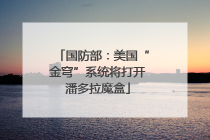 国防部：美国“金穹”系统将打开潘多拉魔盒