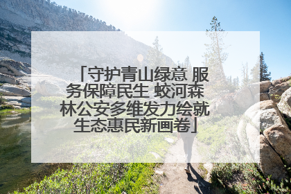 守护青山绿意 服务保障民生 蛟河森林公安多维发力绘就生态惠民新画卷