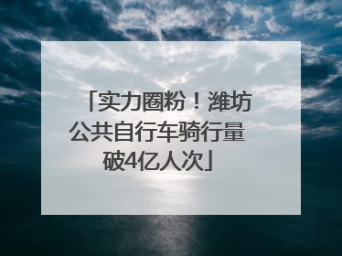实力圈粉！潍坊公共自行车骑行量破4亿人次