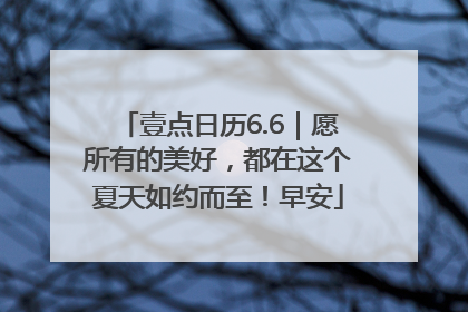 壹点日历6.6｜愿所有的美好，都在这个夏天如约而至！早安