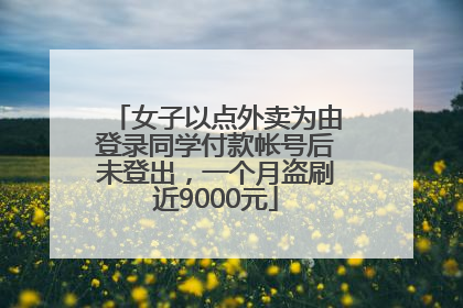 女子以点外卖为由登录同学付款帐号后未登出，一个月盗刷近9000元